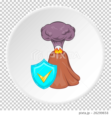 Eruption of volcano and sign safety icon 26299658