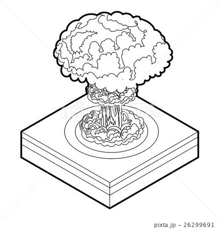 Nuclear explosion icon, outline style Nuclear explosion icon, outline style 26299691
