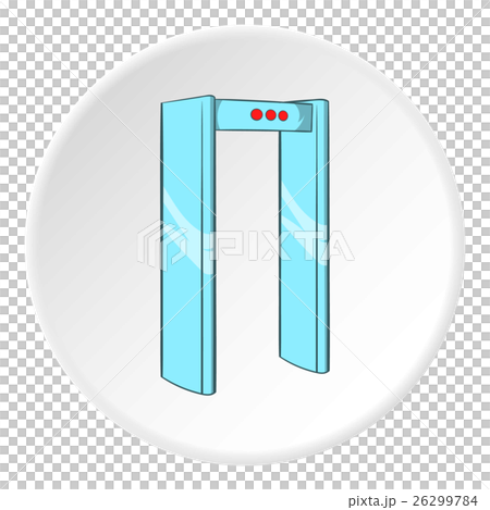 Check on metal detector icon, cartoon style 26299784