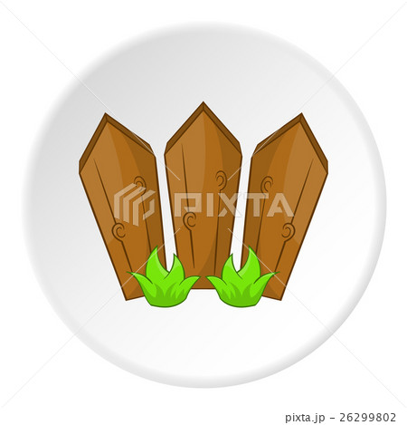 Fence with plants icon, cartoon style 26299802