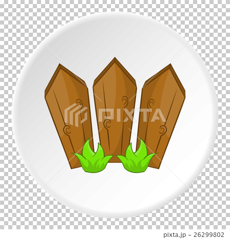 Fence with plants icon, cartoon style 26299802