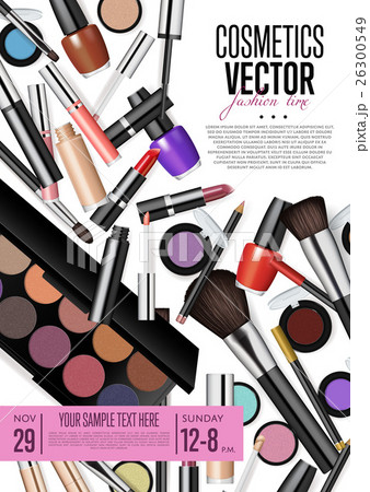 Cosmetics Vector Promo Flyer with Date and Time 26300549