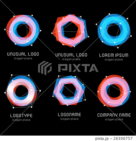 Unusual abstract geometric shapes. Vector logo set Unusual abstract geometric shapes. Vector logo set 26300757
