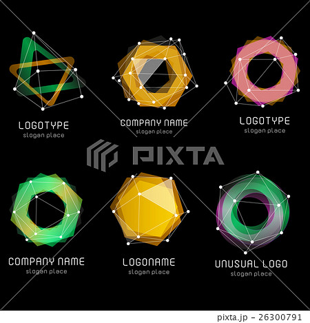 Unusual abstract geometric shapes. Vector logo set Unusual abstract geometric shapes. Vector logo set 26300791