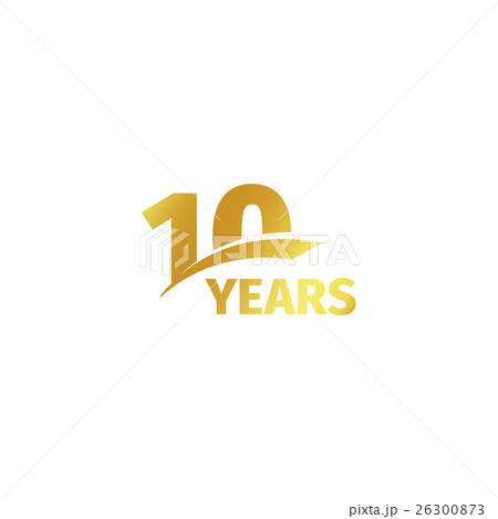 Isolated Abstract Golden 10th Anniversary Logo Onのイラスト素材