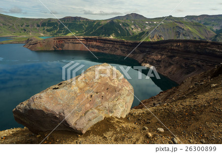 Lake in Caldera volcano Ksudach. South Kamchatka Lake in Caldera volcano Ksudach. South Kamchatka 26300899
