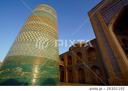 ウズベキスタン ヒヴァ 世界遺産イチャン・カラのカリタ・ミノル ウズベキスタン ヒヴァ 世界遺産イチャン・カラのカリタ・ミノル 26301192