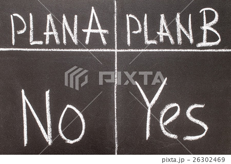 Texture of a blackboard with Plan A and Plan B 26302469