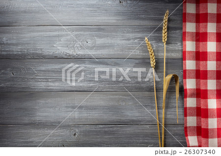 ears of wheat on wood ears of wheat on wood 26307340