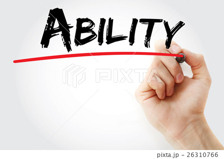 Hand writing ABILITY with marker 26310766