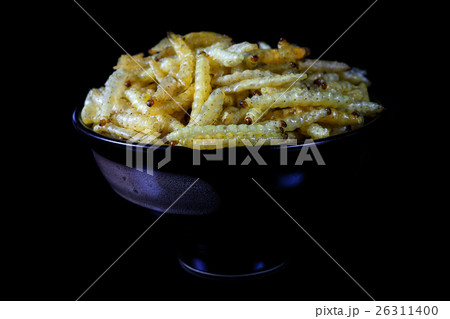 Worm bamboo fried, Local food. 26311400