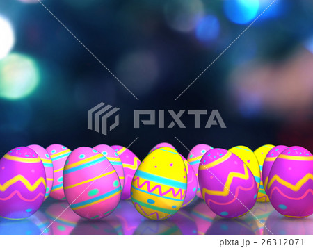 Eggs on table on night light background 26312071