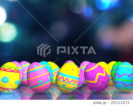 Eggs on table on night light background 26312072