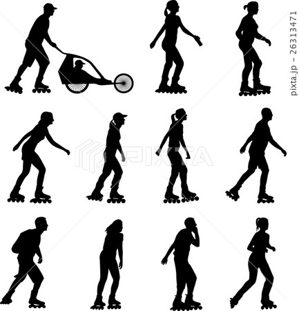 rollerskating silhouettes 26313471
