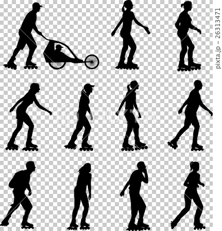 rollerskating silhouettes 26313471