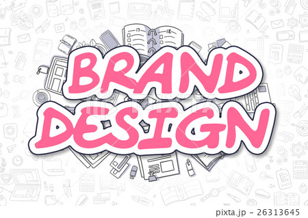 Brand Design - Doodle Magenta Word. Business Brand Design - Doodle Magenta Word. Business 26313645