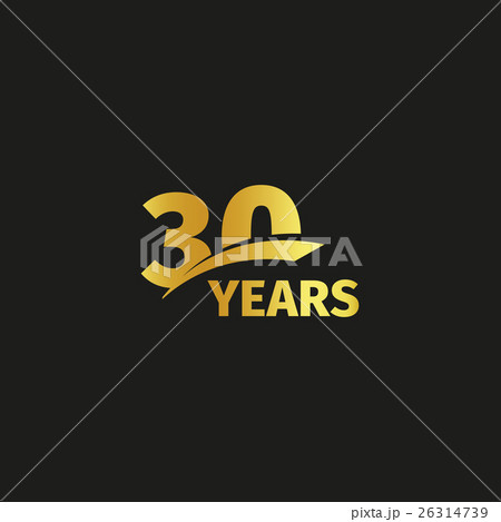 Isolated abstract golden 30th anniversary logo on 26314739