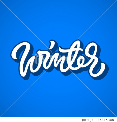 White Winter Calligraphy Lettering Badge 26315380