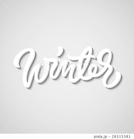 White Winter Calligraphy Lettering Badge 26315381