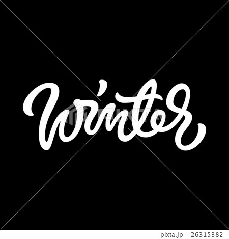 White Winter Calligraphy Lettering Badge 26315382