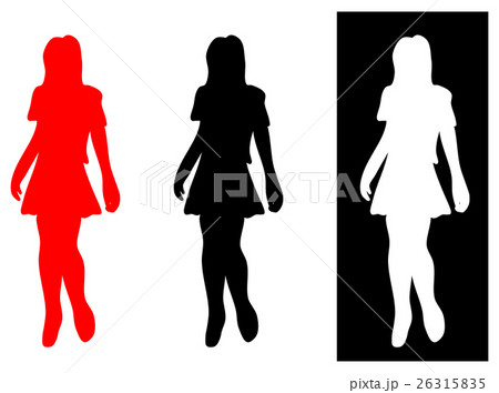 女性シルエットのイラスト素材