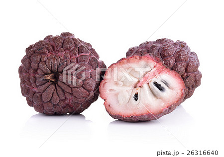 Purple custard apple on white background 26316640