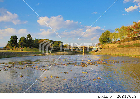 Kyoto, Japan - Kamo River townscape.  26317628