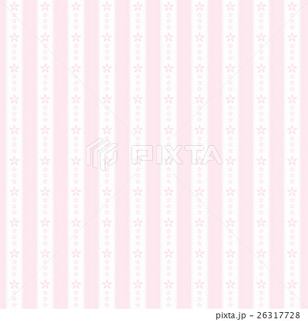 かわいい花の縦レース シームレスパターン ピンク 背景素材 ベクターのイラスト素材