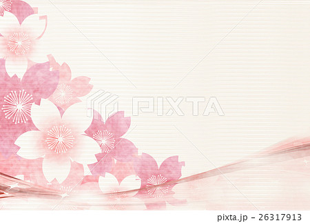 桜 春 年賀状 背景 のイラスト素材