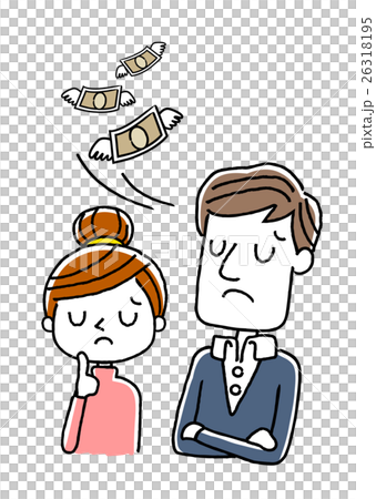 Couple, couple: money fly away and disappears 26318195