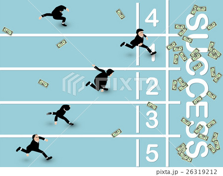 business man running to success on running track business man running to success on running track 26319212