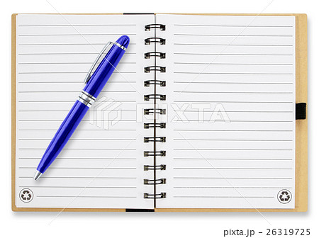 Note book with pen, isolated on white background Note book with pen, isolated on white background 26319725