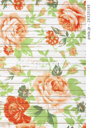 Rose vintage from fabric on white wooden  26320195