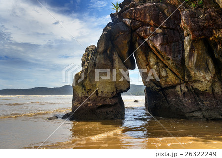 Rock on Tajor beach in Bako National Park 26322249
