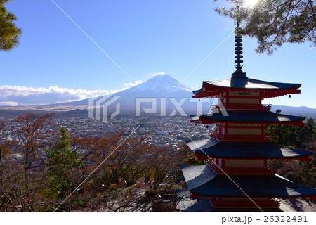 五重塔と富士山 五重塔と富士山 26322491