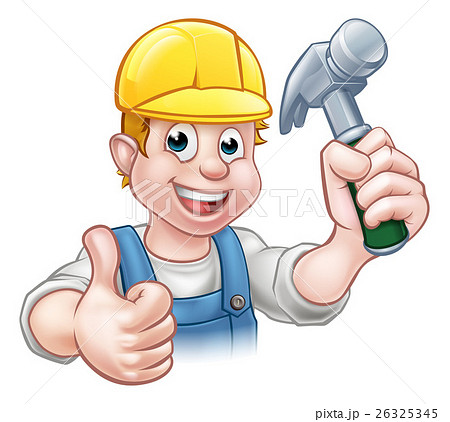 Handyman Carpenter Cartoon Holding Hammer Handyman Carpenter Cartoon Holding Hammer 26325345