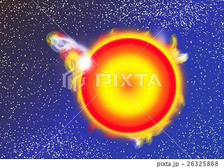 太陽プロミネンスのイラスト素材