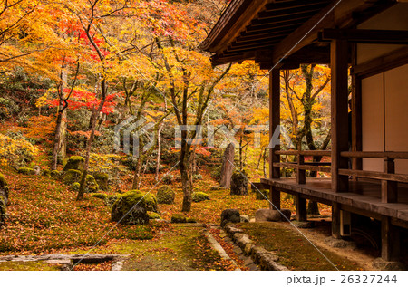 光明禅寺の紅葉の写真素材