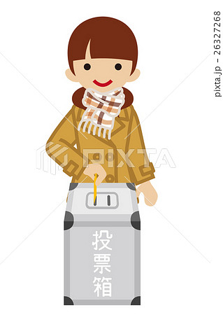 投票する女子高校生 - 冬服 投票する女子高校生 - 冬服 26327268
