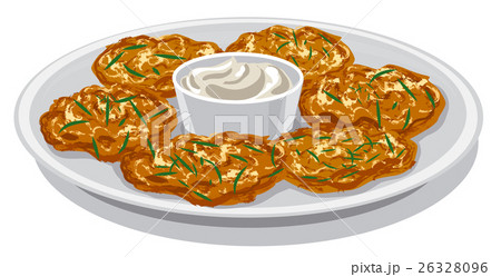 potato pancakes with sauce 26328096