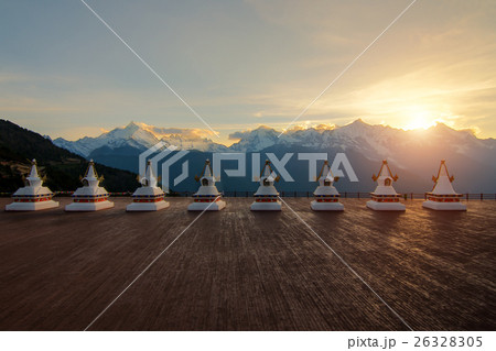 Feilai temple with Meili snow mountain, China 26328305