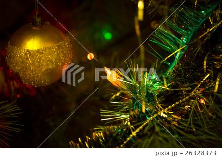 Beautiful background decorated Christmas tree  26328373