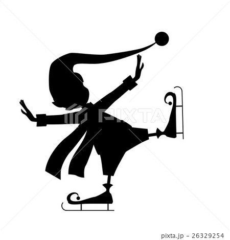 Christmas happy elf skating silhouette 26329254