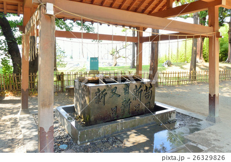 長野　上田城址公園　真田神社の手水舎 26329826