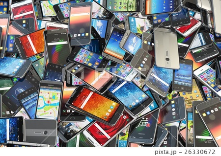 Choose mobile phone. Heap of the  smartphones 26330672