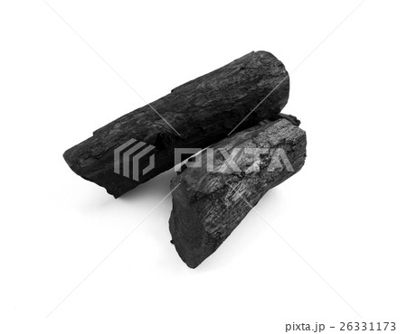 Black charcoal on white background Black charcoal on white background 26331173