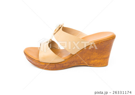 Brown heels shoes color on white background Brown heels shoes color on white background 26331174