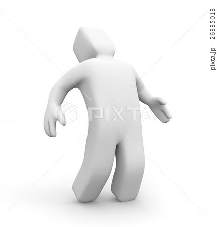 3D man in a posture of suffering. 3d illustration 26335013