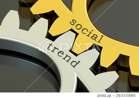 social trend on the gearwheels, 3D rendering 26335880