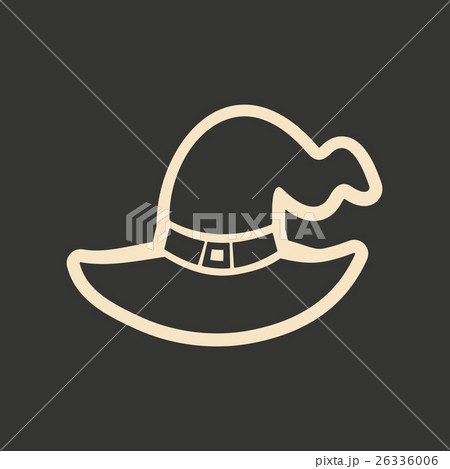 Flat in black and white mobile application Witch's 26336006